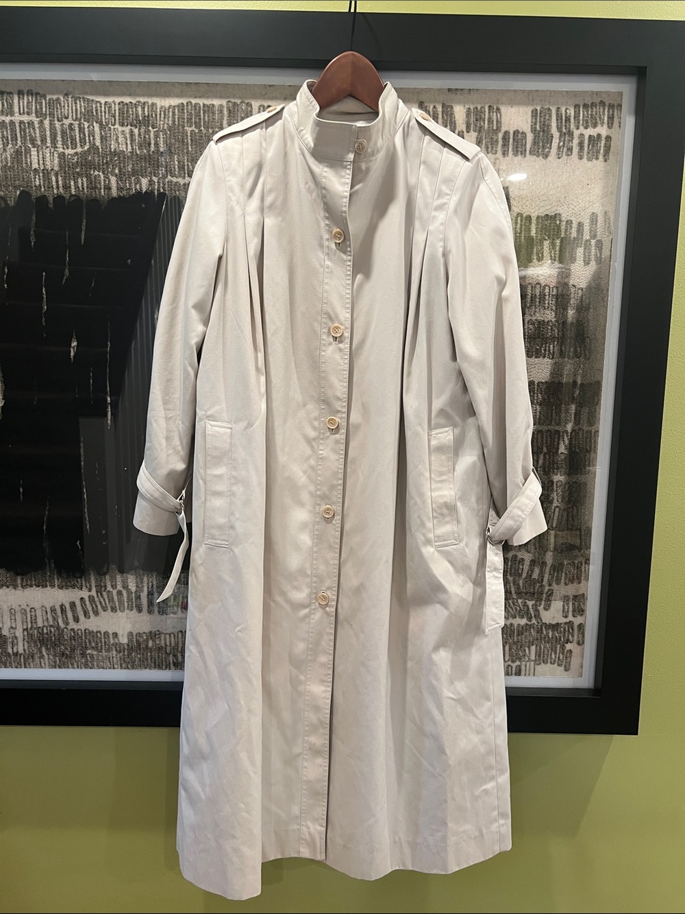 Vintage Miss Onward Japan Ivory A-Line Trench Coat Size 9 XS S